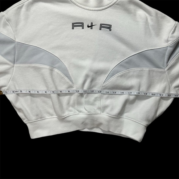 Nike Women's Air Mock Cropped Fleece Crew White/ gray - Size XS - Picture 6 of 12